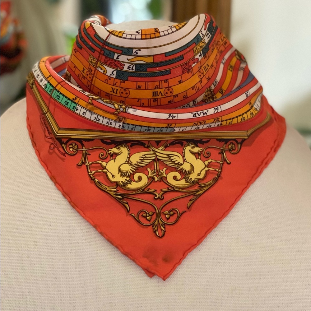 HERMÈS Petit Astrologie Dies et Hore Silk Scarf, Rare Colorway